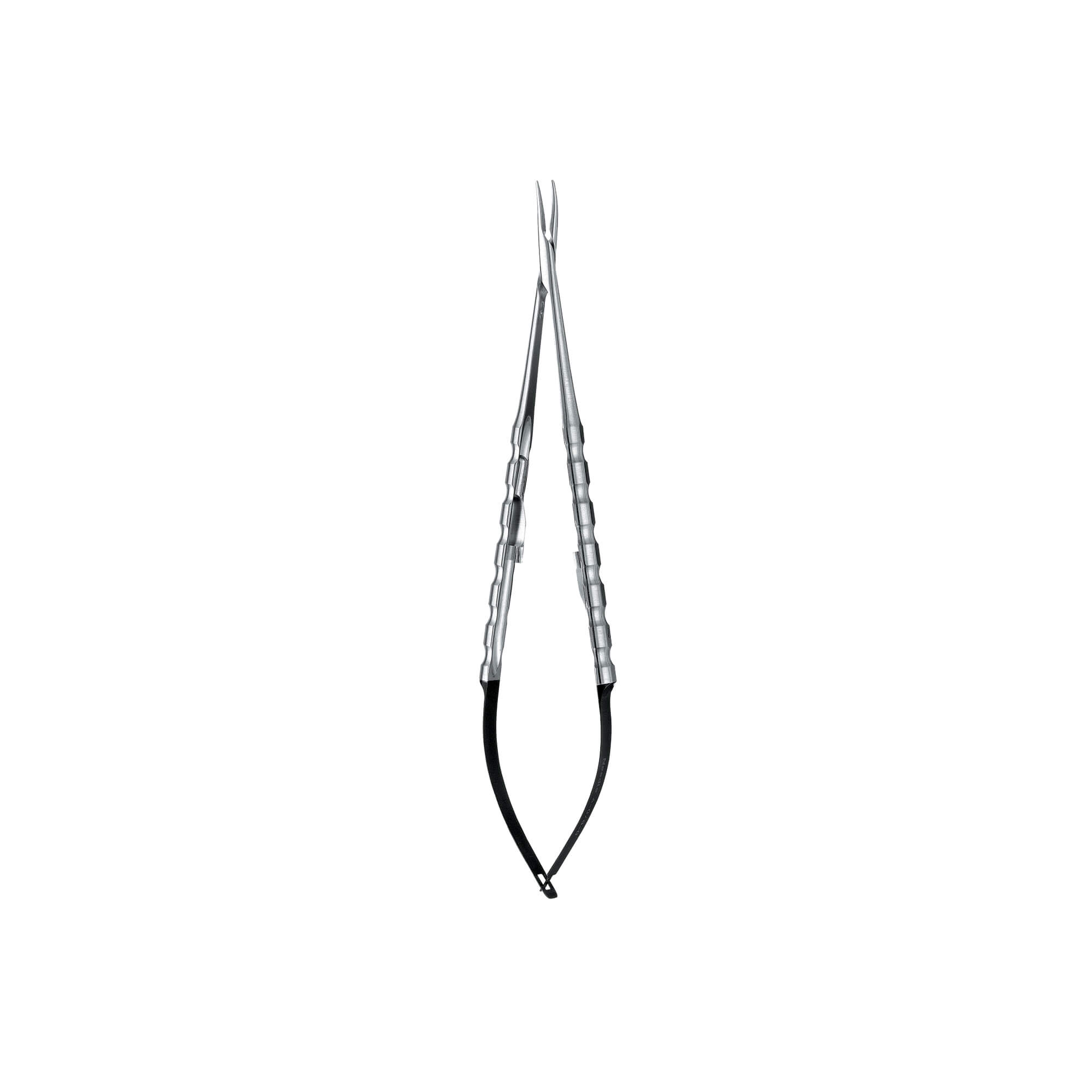 Microsurgical Curved Castro Needle Holder, Diamond Dusted, 18 cm